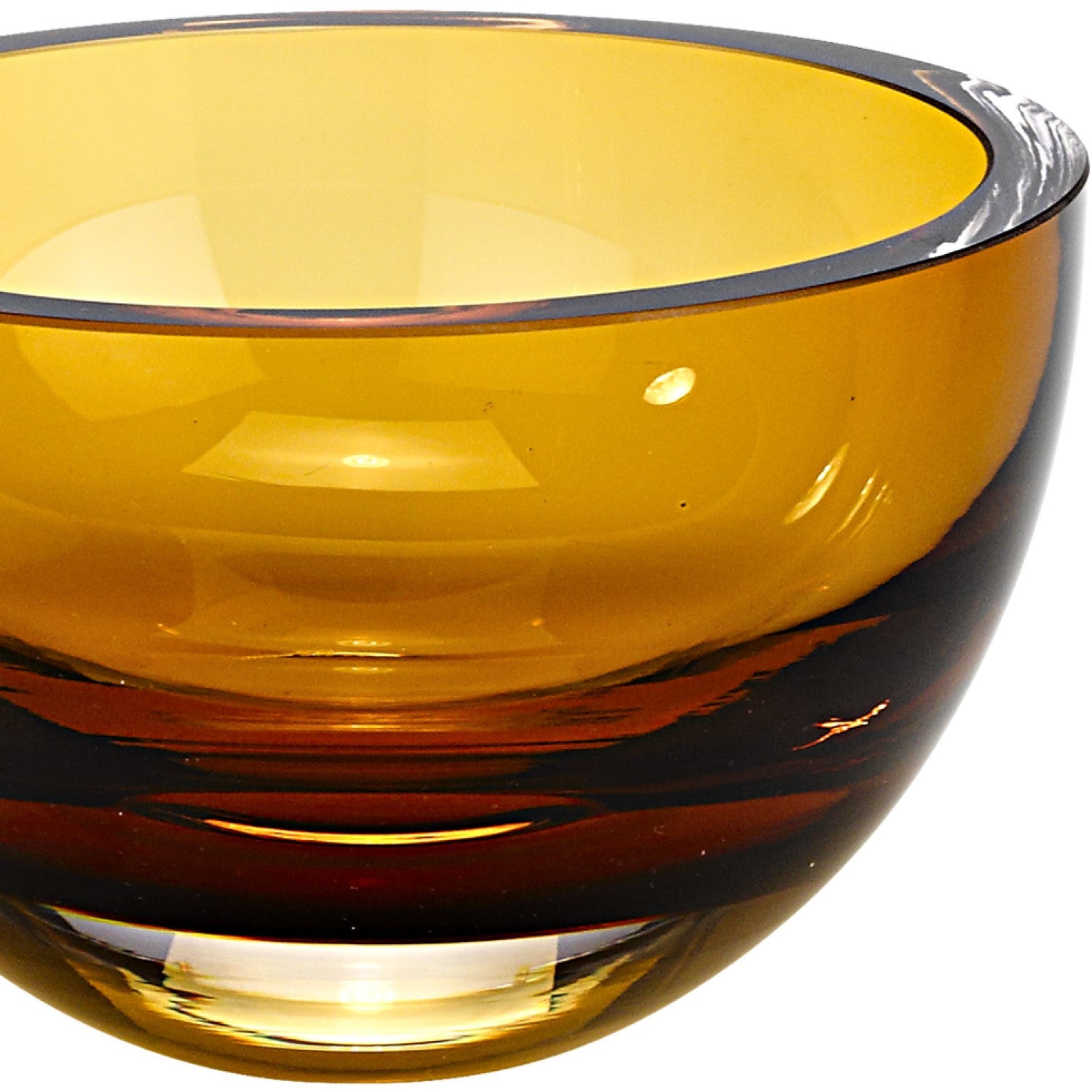 PALISADES 6" AMBER MOUTH BLOWN CRYSTAL THICK WALLED BOWL - Varnish & Vibe