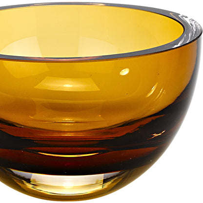 PALISADES 6" AMBER MOUTH BLOWN CRYSTAL THICK WALLED BOWL - Varnish & Vibe