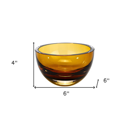lead free amber crystal bowl, blown european lead free amber, free amber crystal bowl, european lead free amber crystal, mouth blown european lead free