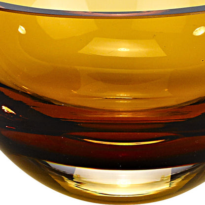 PALISADES 6" AMBER MOUTH BLOWN CRYSTAL THICK WALLED BOWL - Varnish & Vibe