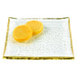 SET OF FOUR 7" SQUARE GOLD EDGE SERVING PLATTERS