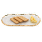 LAUREL 14 GLASS OVAL EDGE GOLD LEAF PLATTER