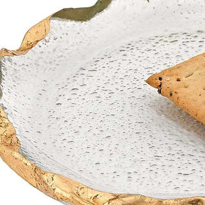 LAUREL 14 GLASS OVAL EDGE GOLD LEAF PLATTER