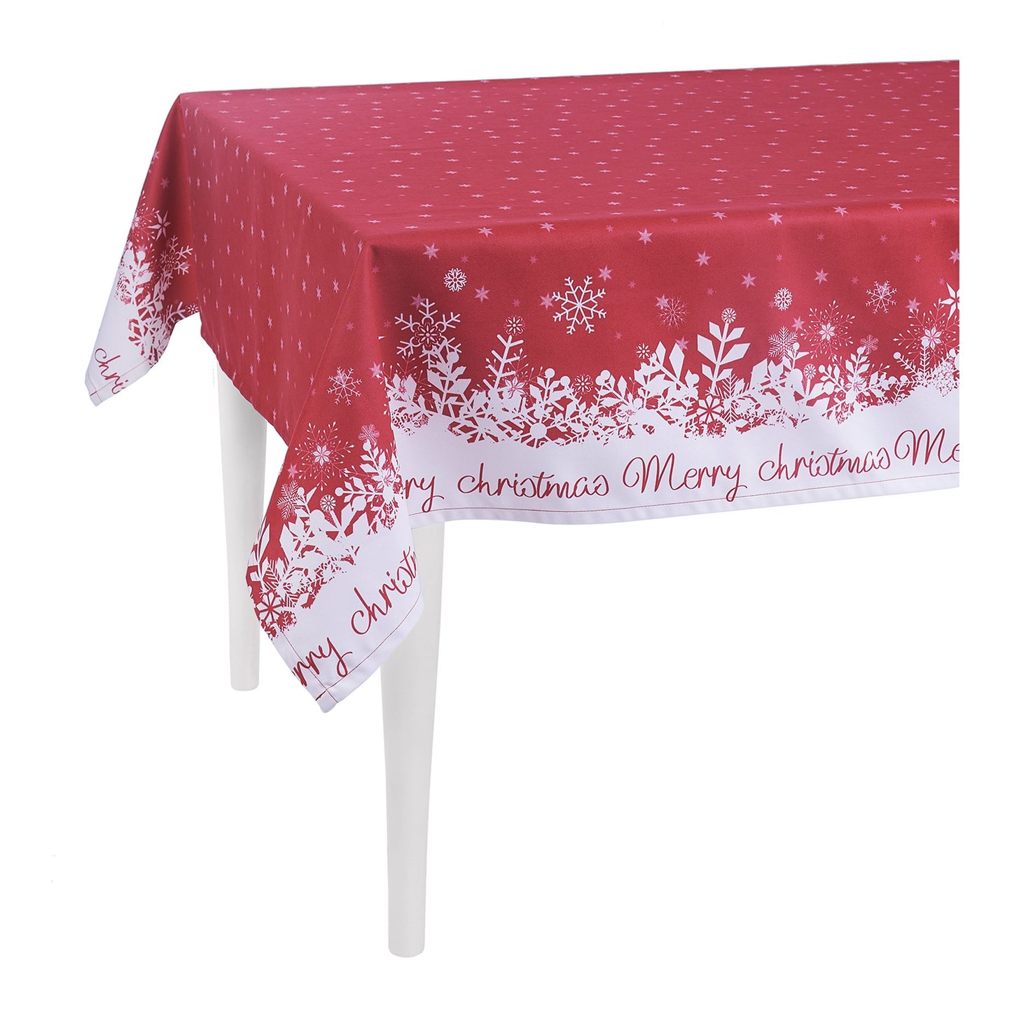 84" Merry Christmas Red Tablecloth - Varnish & Vibe