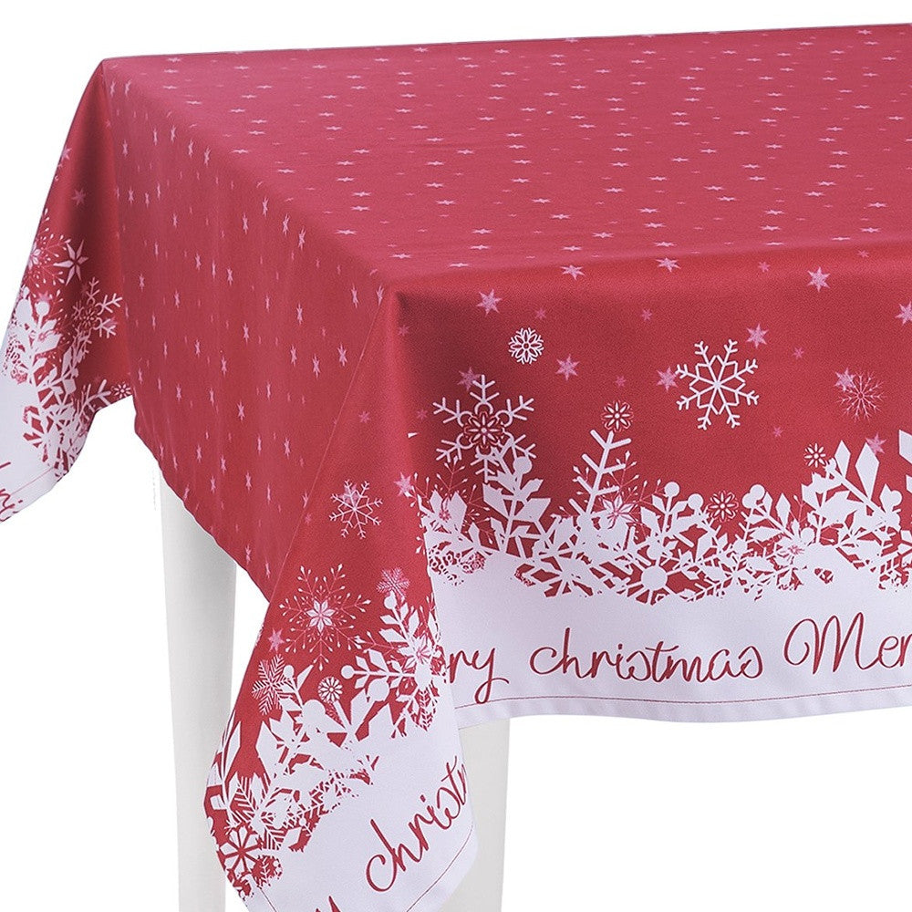 84" Merry Christmas Red Tablecloth - Varnish & Vibe