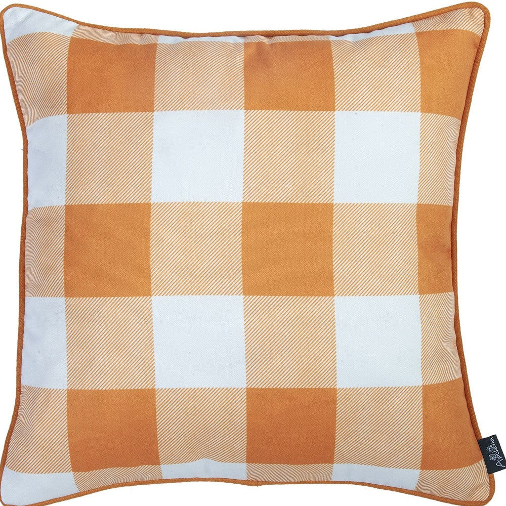 pumpkin gingham throw pillow cover, season pumpkin gingham throw pillow, gingham throw pillow cover, pumpkin gingham throw pillow, set 18 fall season pumpkin