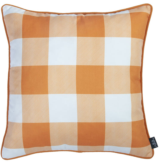pumpkin gingham throw pillow cover, season pumpkin gingham throw pillow, gingham throw pillow cover, pumpkin gingham throw pillow, set 18 fall season pumpkin