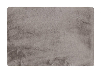 LAUREL 5' X 8' GRAY FAUX FUR WASHABLE AREA RUG