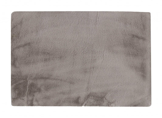 LAUREL 5' X 8' GRAY FAUX FUR WASHABLE AREA RUG