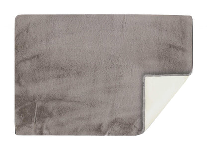 LAUREL 5' X 8' GRAY FAUX FUR WASHABLE AREA RUG
