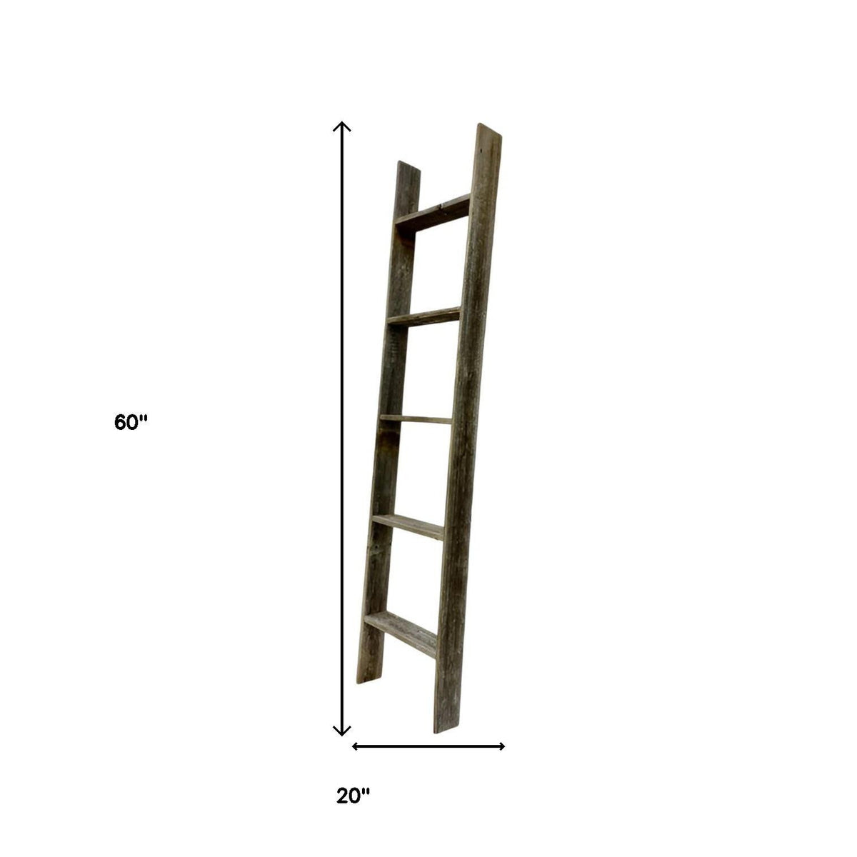 solid wood step ladder shelf, wood step ladder shelf, distressed solid wood step ladder, step ladder shelf, 60" gray distressed solid wood