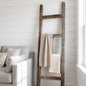 LAUREL 48" GRAY DISTRESSED SOLID WOOD FOUR STEP LADDER SHELF