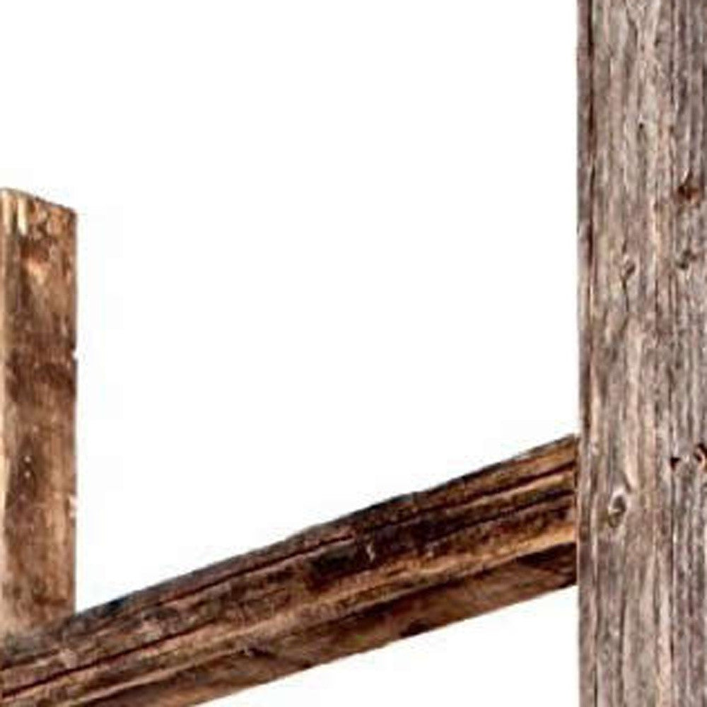 LAUREL 48" GRAY DISTRESSED SOLID WOOD FOUR STEP LADDER SHELF