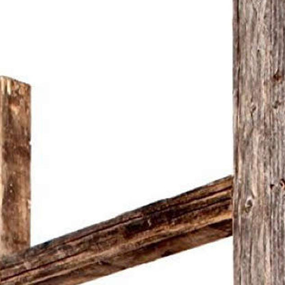 LAUREL 48" GRAY DISTRESSED SOLID WOOD FOUR STEP LADDER SHELF