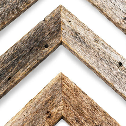 Close-up of wooden chevron patterns on a white background