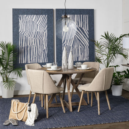 REDONDO SET OF TWO CREAM FABRIC CHAIRS