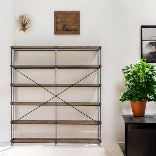 Bookshelf with decorative items in a room setting