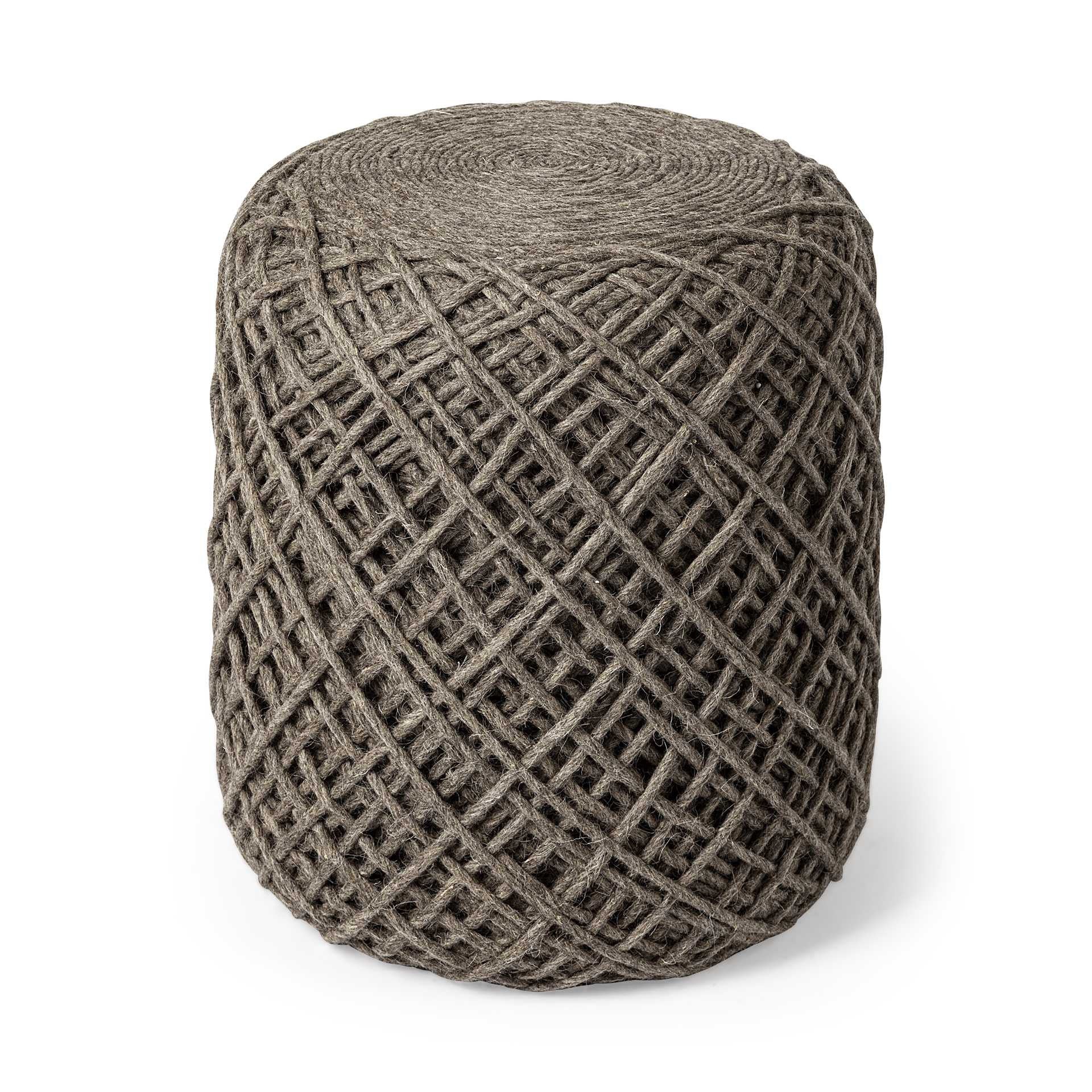 HERMOSA BROWN CYLINDRICAL POUF - Varnish & Vibe