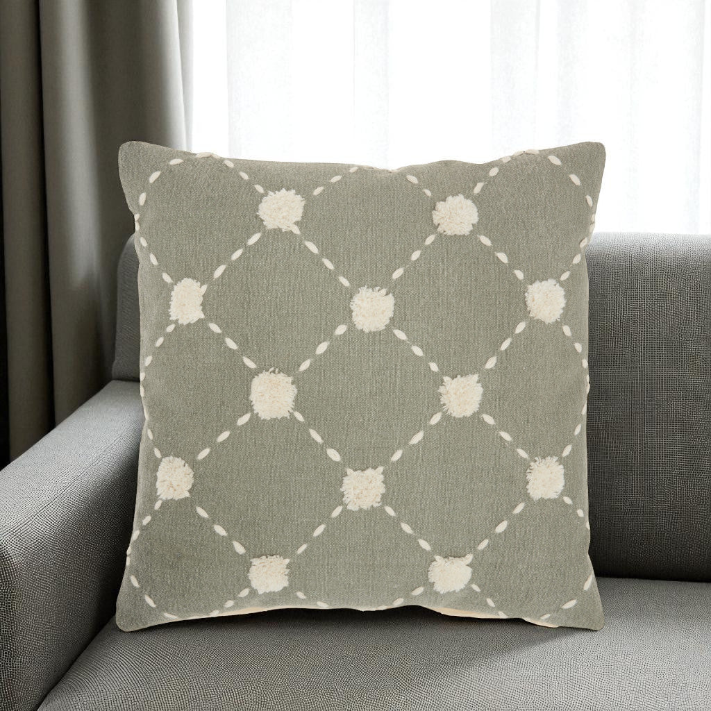 GLAMOROUS HANDCRAFTED SAGE ACCENT THROW PILLOW - Varnish & Vibe