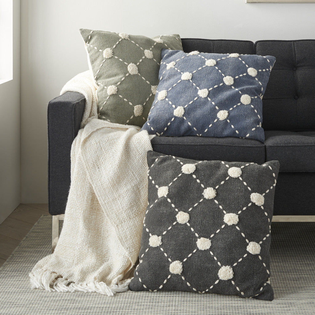 GLAMOROUS HANDCRAFTED SAGE ACCENT THROW PILLOW - Varnish & Vibe