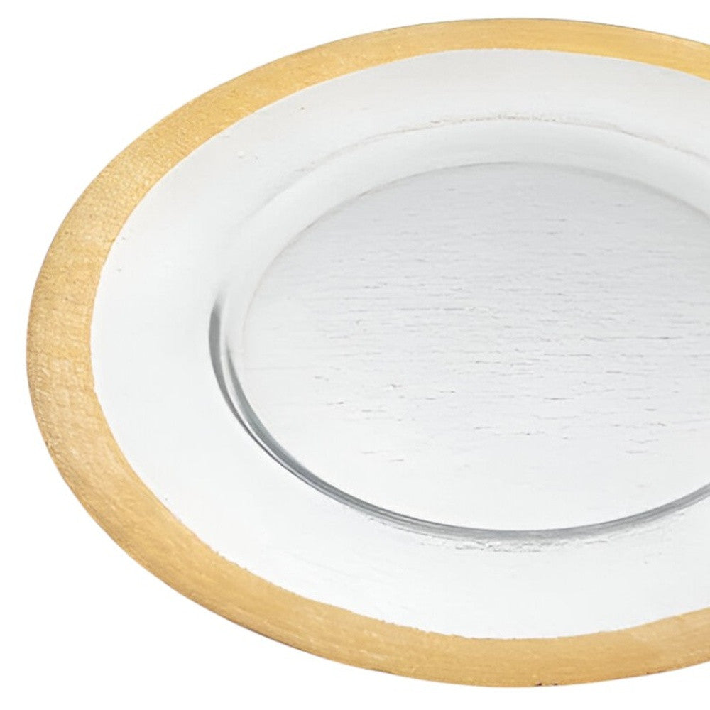 LAUREL 13" CLEAR AND GOLD GLASS CHARGER PLATE