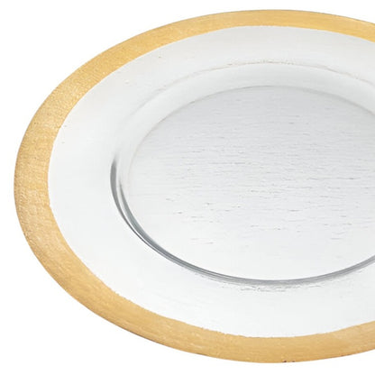 LAUREL 13" CLEAR AND GOLD GLASS CHARGER PLATE