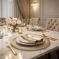 LAUREL 13" CLEAR AND GOLD GLASS CHARGER PLATE