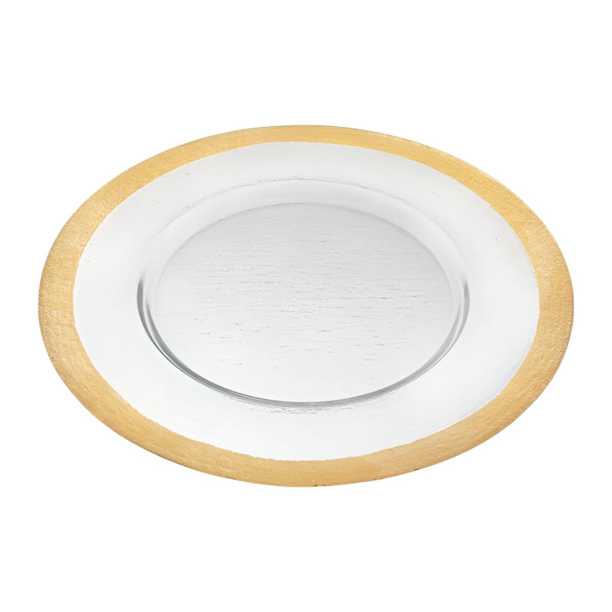 LAUREL 13" CLEAR AND GOLD GLASS CHARGER PLATE