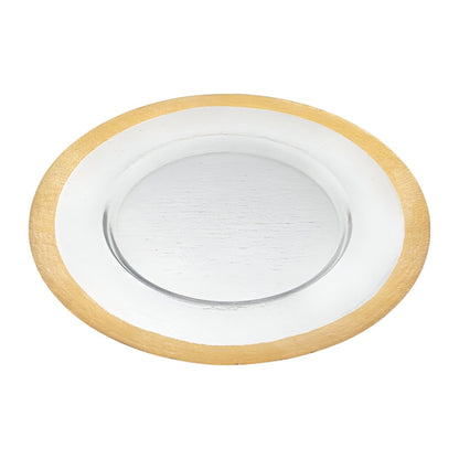 LAUREL 13" CLEAR AND GOLD GLASS CHARGER PLATE
