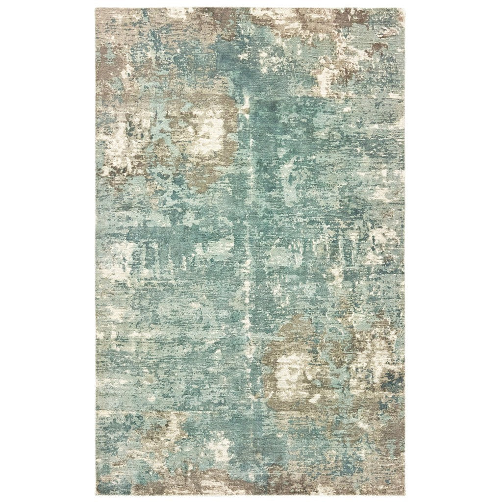 REDONDO 10' x 14' BLUE AND GRAY HAND WOVEN AREA RUG