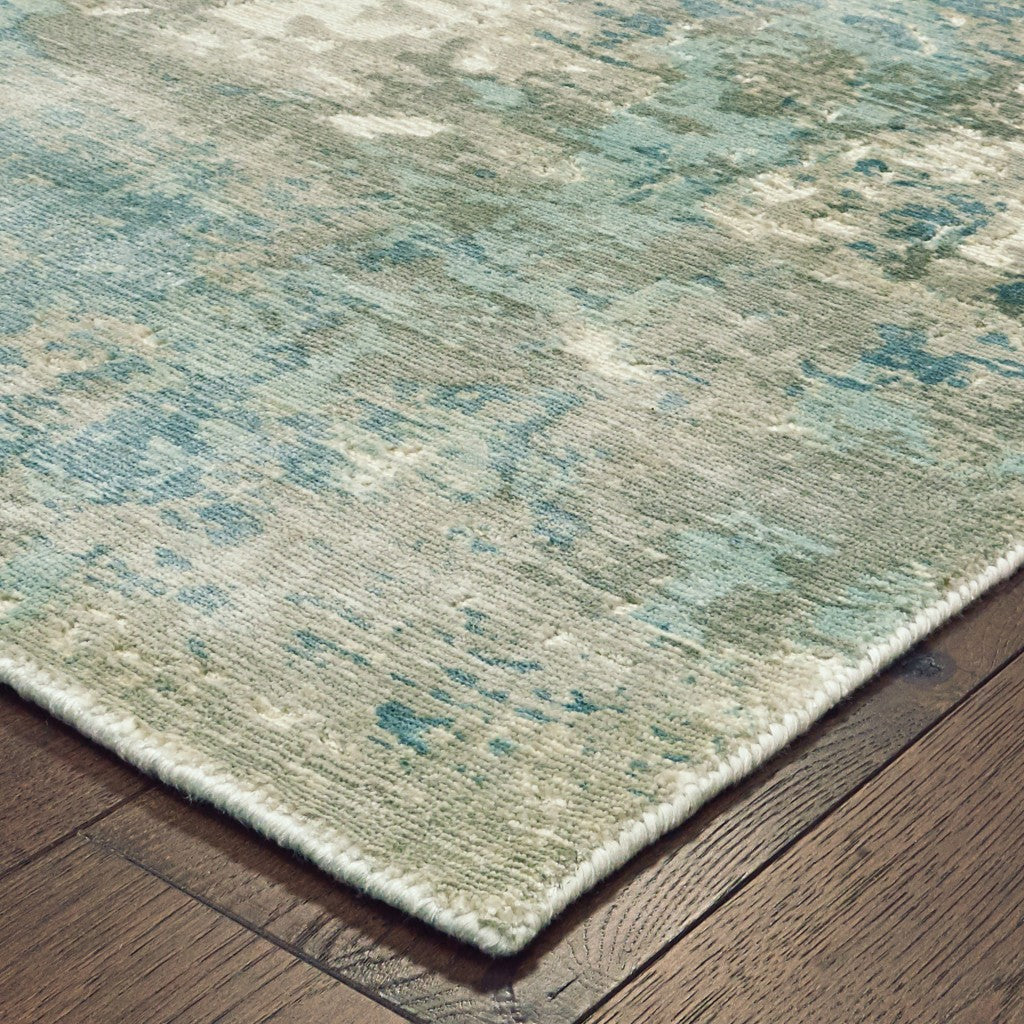 REDONDO 10' x 14' BLUE AND GRAY HAND WOVEN AREA RUG