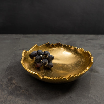 VALLEY GOLD ABSTRACT SERVING BOWL - Varnish & Vibe