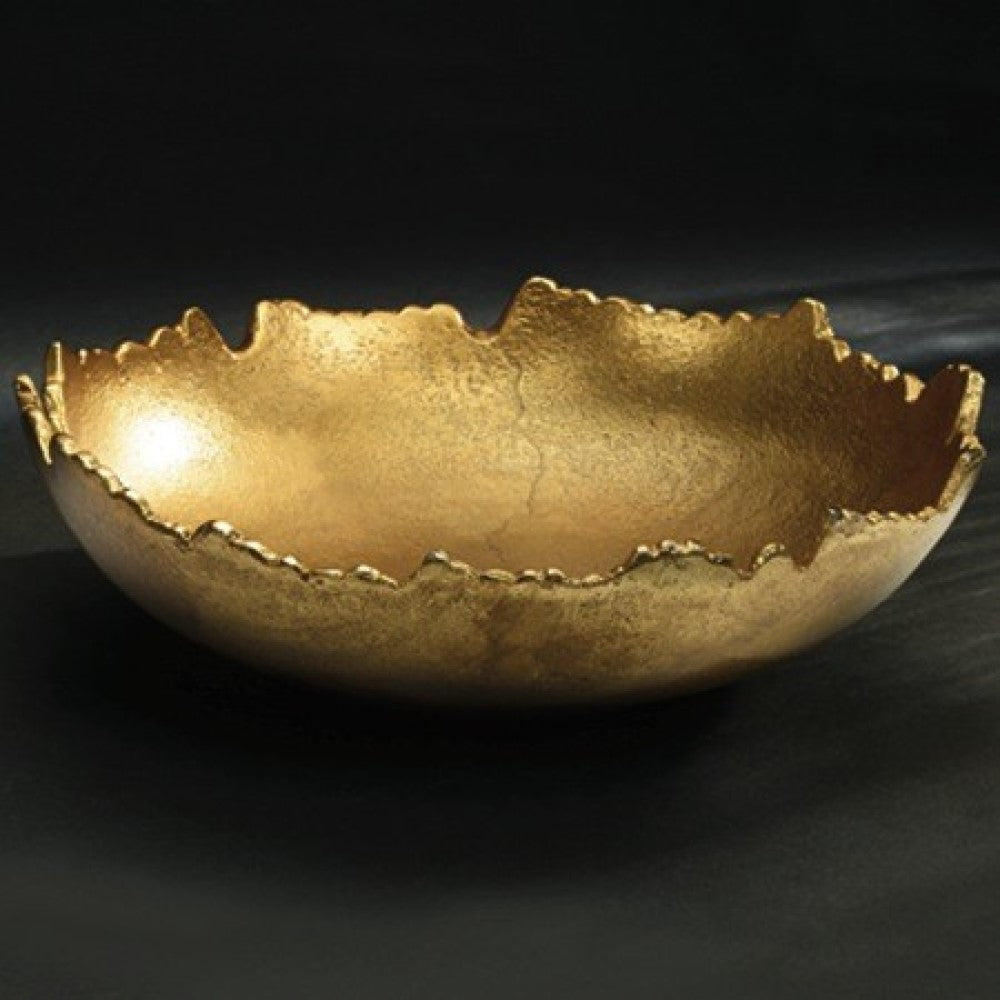 VALLEY GOLD ABSTRACT SERVING BOWL - Varnish & Vibe