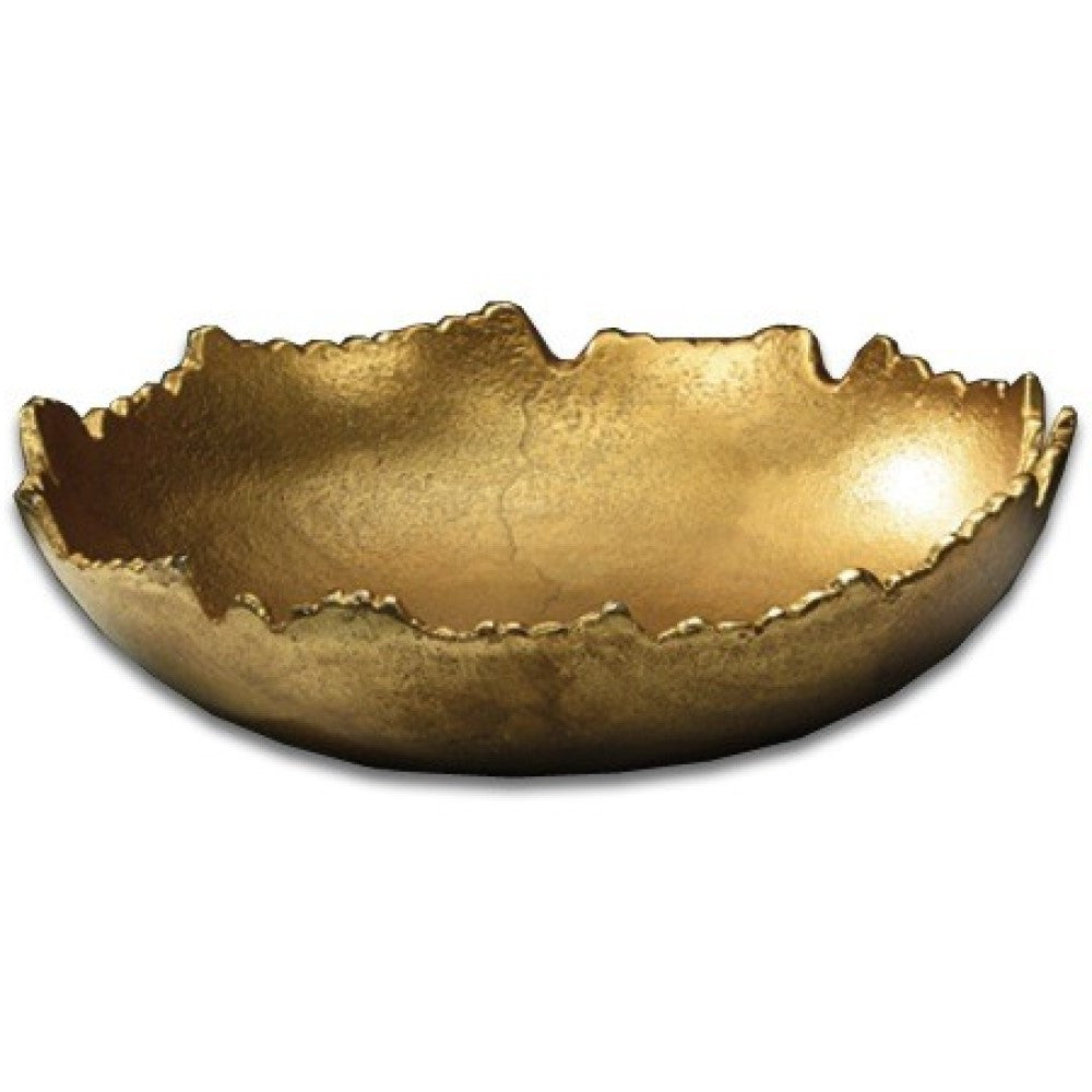 VALLEY GOLD ABSTRACT SERVING BOWL - Varnish & Vibe