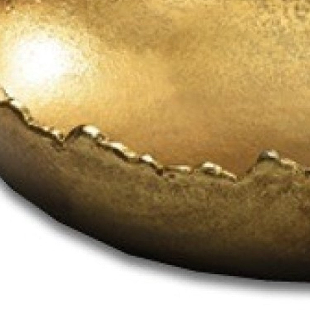 VALLEY GOLD ABSTRACT SERVING BOWL - Varnish & Vibe