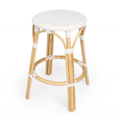 REDONDO WHITE RATTAN BAR STOOL