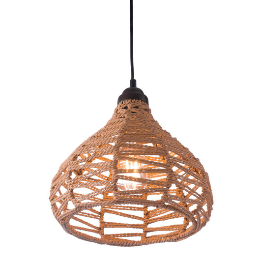 NATURAL LANTERN METAL DIMMABLE CEILING LIGHT WITH NATURAL SHADES - Varnish & Vibe