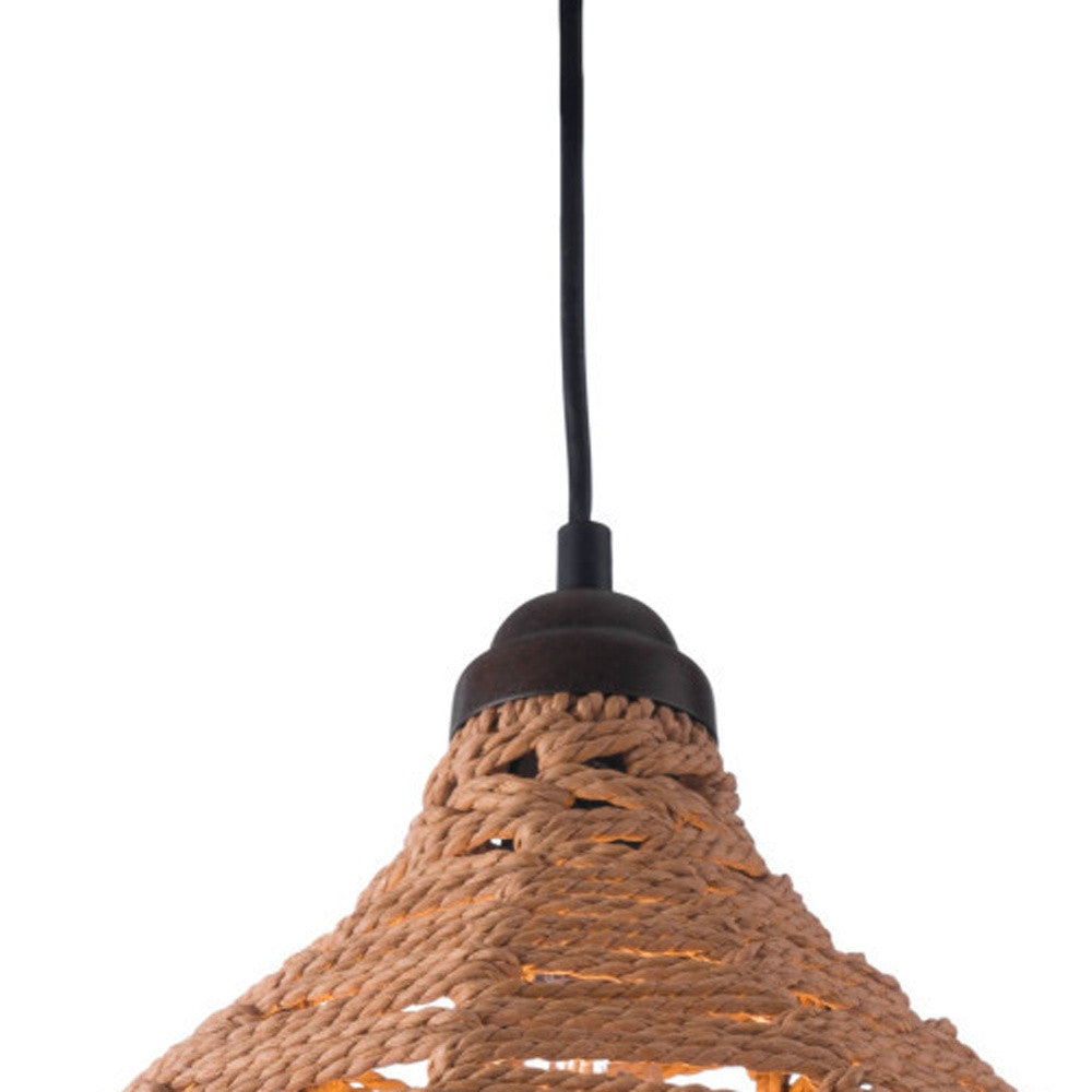 NATURAL LANTERN METAL DIMMABLE CEILING LIGHT WITH NATURAL SHADES - Varnish & Vibe