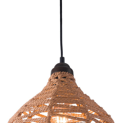 NATURAL LANTERN METAL DIMMABLE CEILING LIGHT WITH NATURAL SHADES - Varnish & Vibe