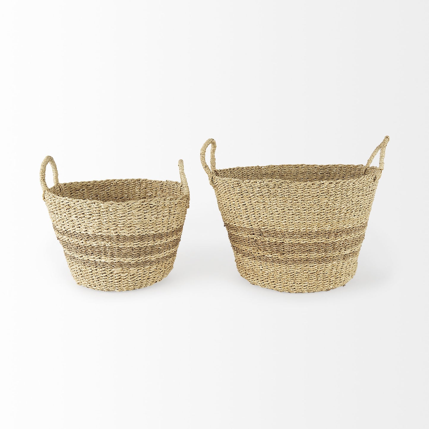 CALABASAS SET OF TWO BROWN WICKER BASKET - Varnish & Vibe