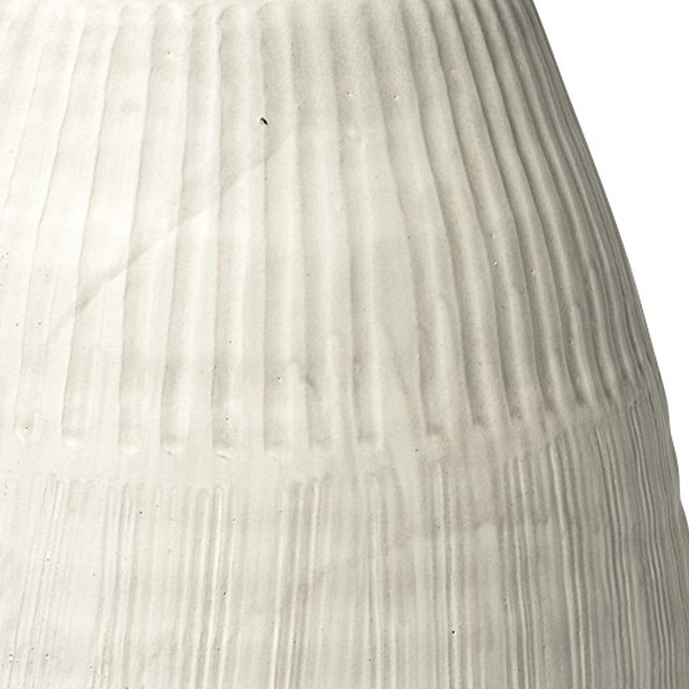OCEAN 29" WHITE CYLINDER CERAMIC FLOOR VASE