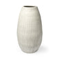 OCEAN 29" WHITE CYLINDER CERAMIC FLOOR VASE