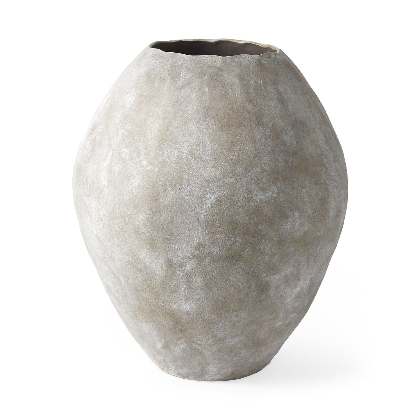 HERMOSA 28" TAN CERAMIC FLOOR VASE