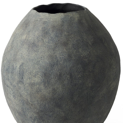Textured gray vase on a white background