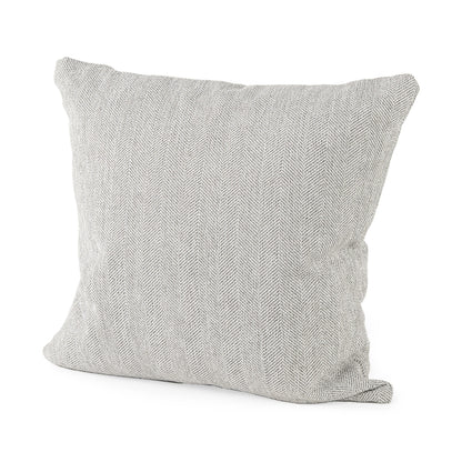 ASH GRAY BASKET WEAVE ACCENT THROW PILLOW