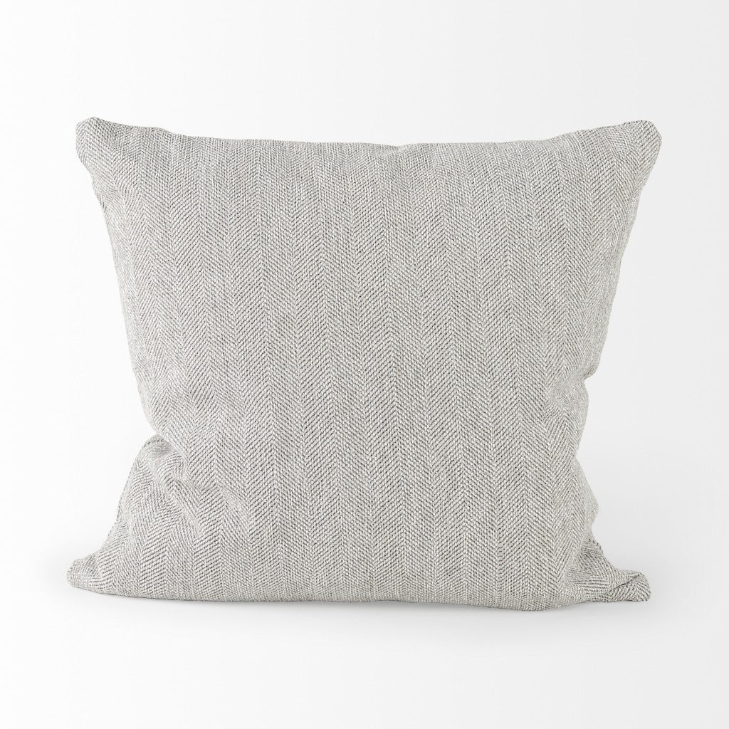 ASH GRAY BASKET WEAVE ACCENT THROW PILLOW