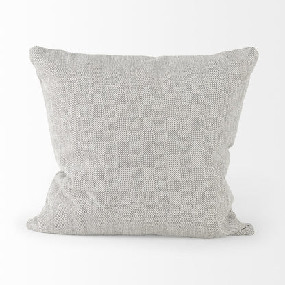 ASH GRAY BASKET WEAVE ACCENT THROW PILLOW