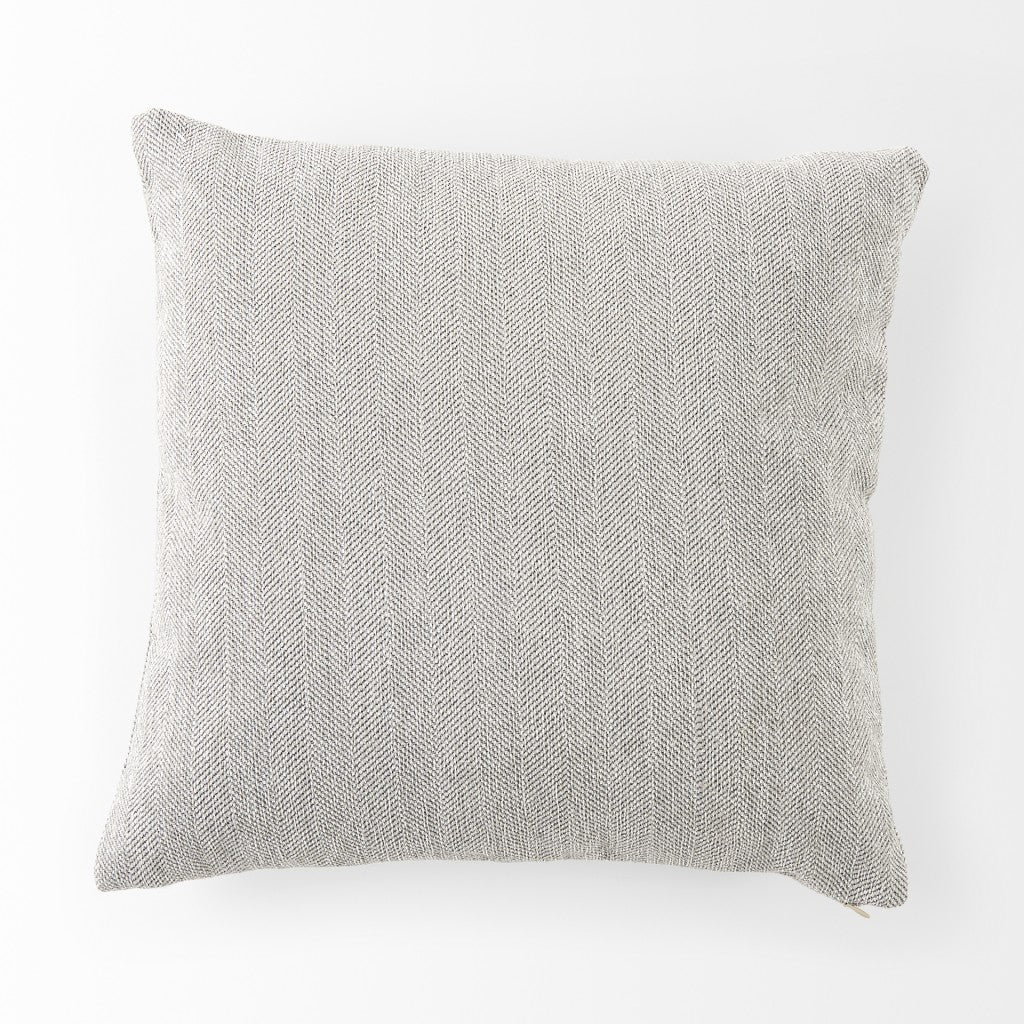 ASH GRAY BASKET WEAVE ACCENT THROW PILLOW