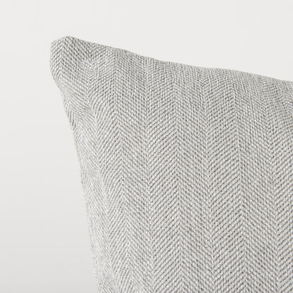 ASH GRAY BASKET WEAVE ACCENT THROW PILLOW