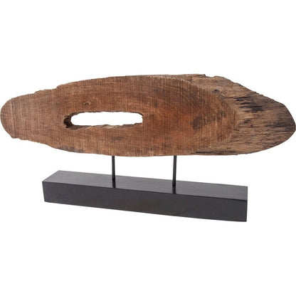 MALIBU 15" BROWN AND BLACK WOOD AND METAL TABLETOP SCULPTURE - Varnish & Vibe